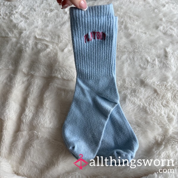 Playboy Blue Crew Socks