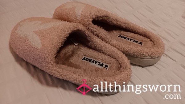 $25 SPECIAL! PLAYBOY SLIPPERS (SO STINKY! WORN ALL FALL/WINTER!) BY TGIRL DANI TEMPEST