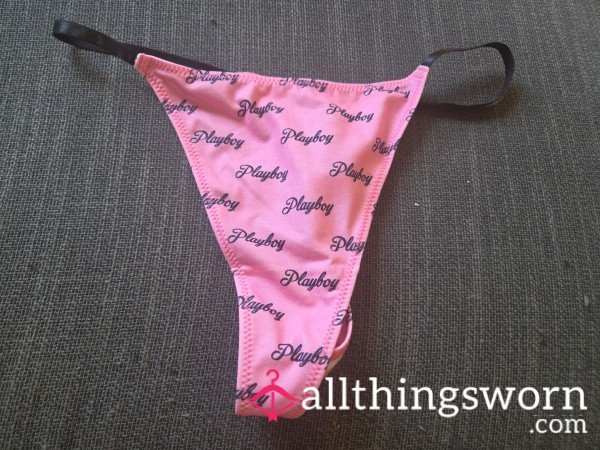 Playboy Thong Pink And Black Extra Large