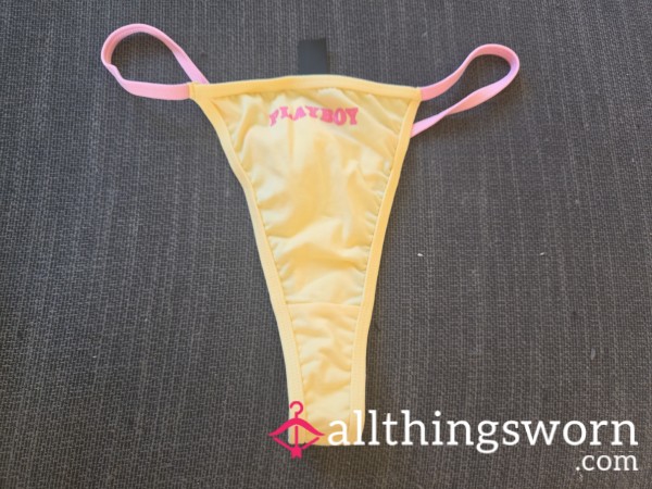 Playboy Yellow And Pink Thong Extra Large