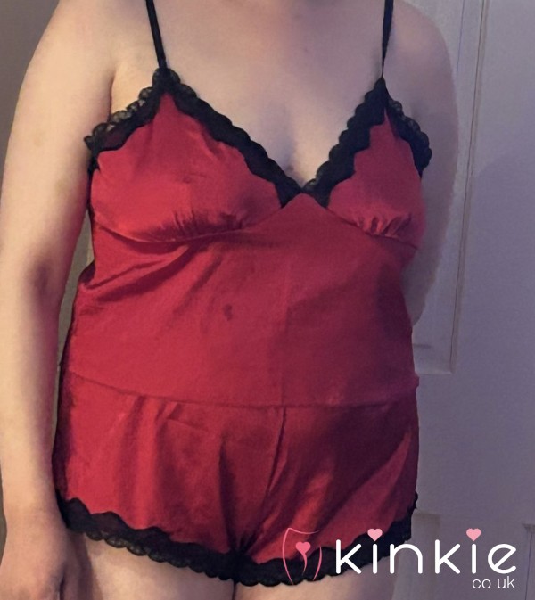 Played In Silky Red Pyjama