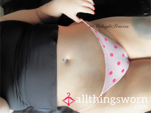 Playful Pink Polka Dot Gstring💕 With 48hr Wear & Free Shipping In Canada