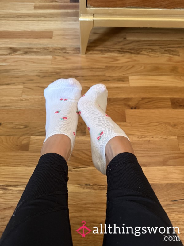 Playful Strawberry Ankle Socks