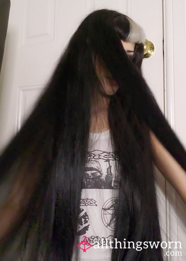 Playing With My Hip Length, Thick Black Hair