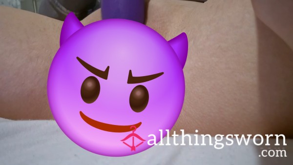 Playing With My Wet Pu**y And Clit With My Purple Di**o