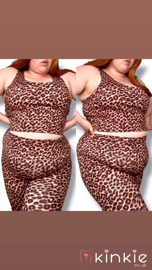 🐆 Plus Size Leopard Print Crop Top & Leggings Active Wear Set 🐆