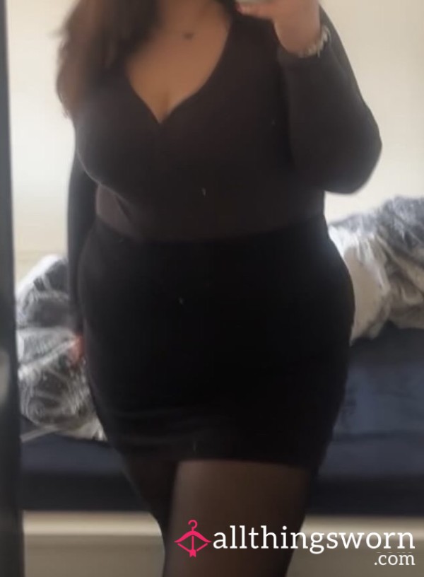 Plus Size Mini Pencil Skirt