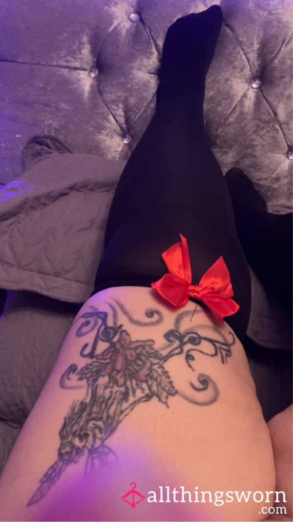 Plus Size Stockings With Pretty Red Bow