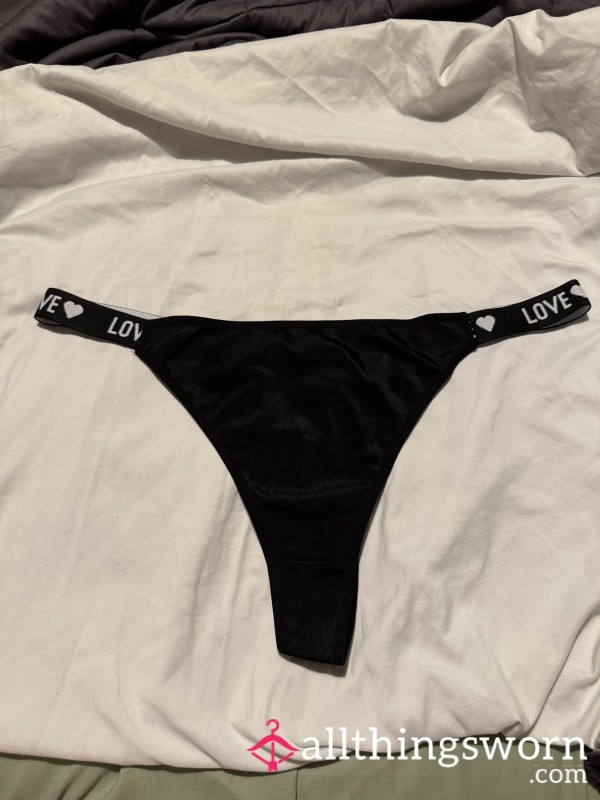 Plus Size Thong With Love Detail