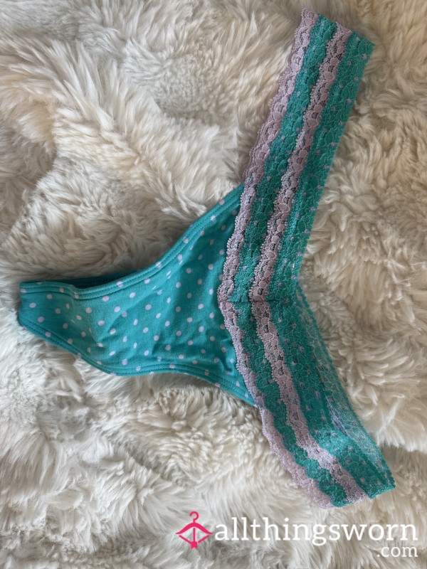 Polka Dot And Lace Dirty Thong