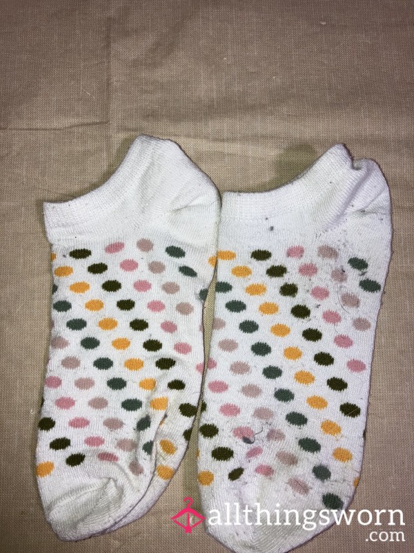 Polka Dot Ankle Socks Worn 24H