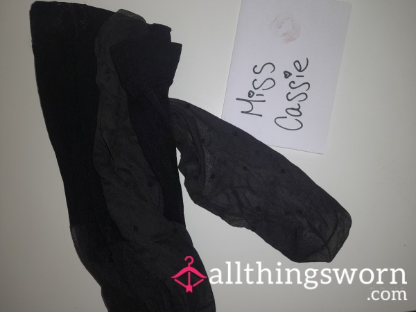 Polka Dot Black Pantyhose