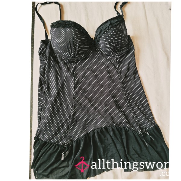 Polka Dot Print Babydoll Outfit Worn