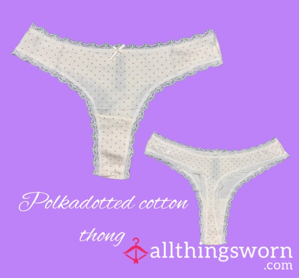 Polkadotted Cotton Thong 🫦