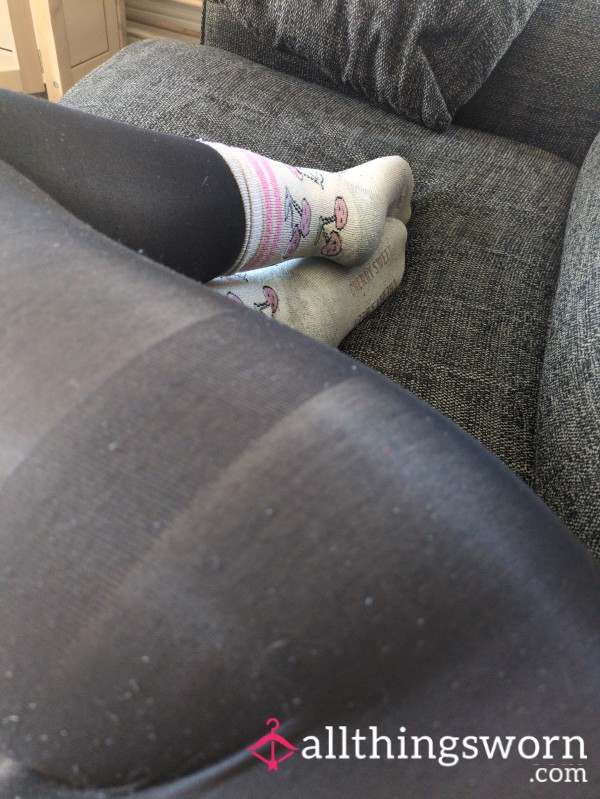 Popping Cherry Socks Well Worn
