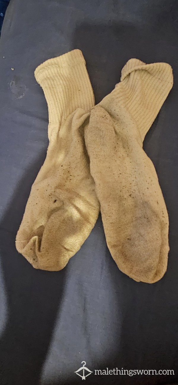 Post 12 Hr Shift Flithy White Socks