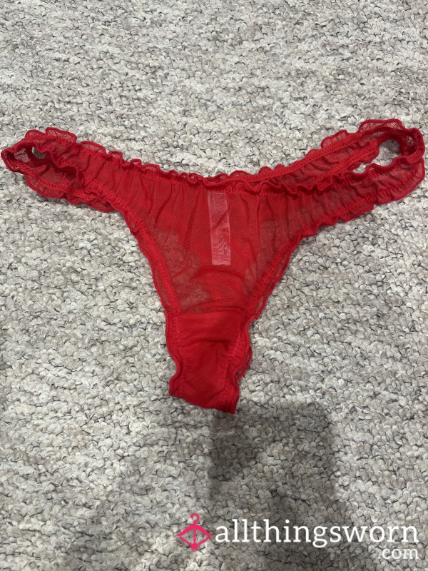 Post Nightshift Red Thong, Size 6/8. Worn For 13 Hour Shift👩🏼‍⚕️