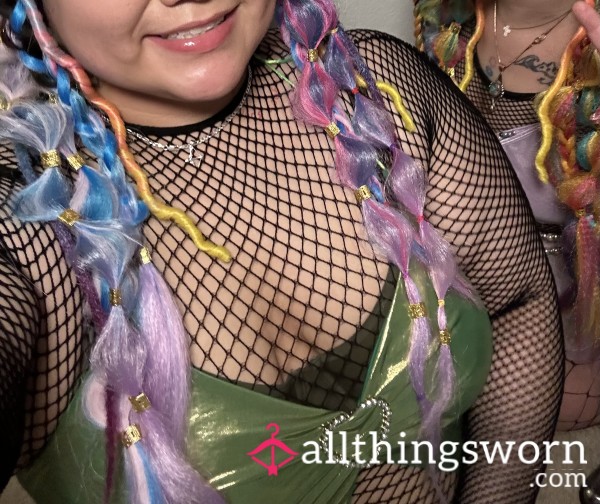 Post Rave Black Fishnet Top