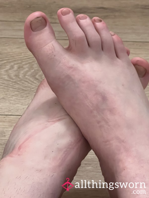 Post Shift Feet. Not Soft. Not Polished. Just Real, Sore, Sweaty, And A Little Gross