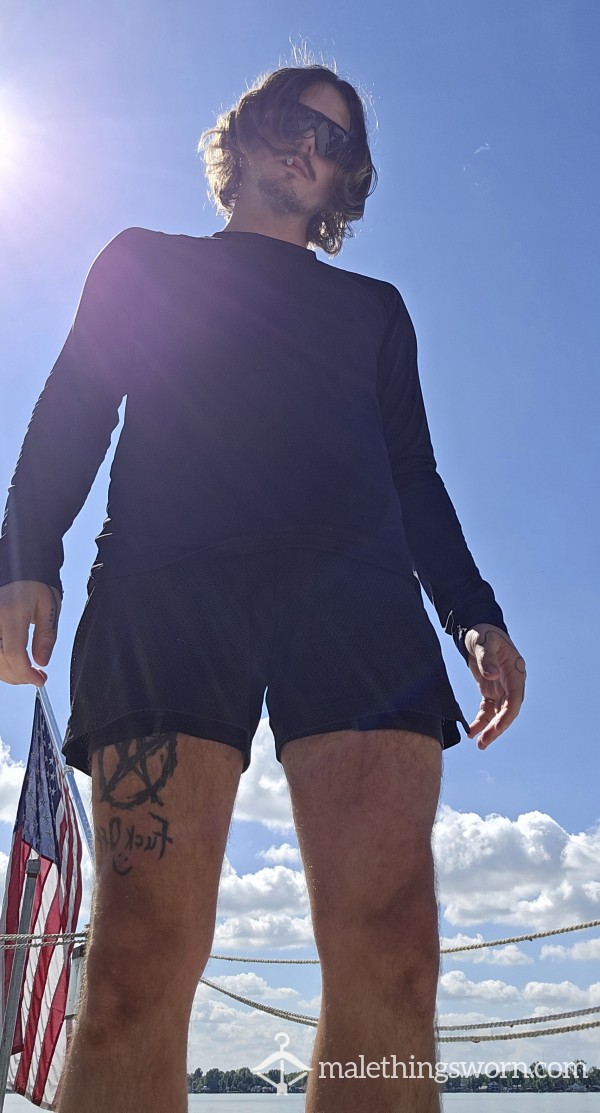 Post Work And Workout Gym Shorts (Medium. Est) And Large Black Hanes Boxer Briefs
