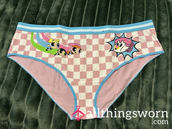 ~POWERPUFF GIRLZ CHECKERED PINK COTTON HIPSTER PANTY~