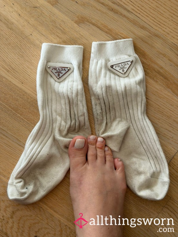 PRADA LUXURY WORN SOCKS 🖤 REAL SCENT • DIRTY FROM MY SHOES • PREMIUM EXPERIENCE