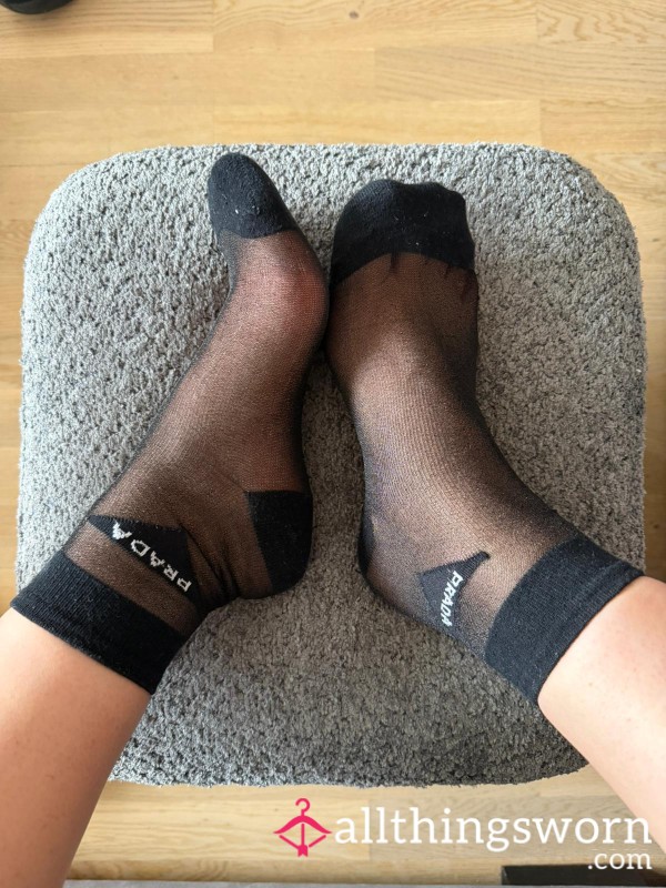 PRADA SHEER WORN SOCKS 🖤 SEE-THROUGH • REAL SCENT • INTIMATE WEAR