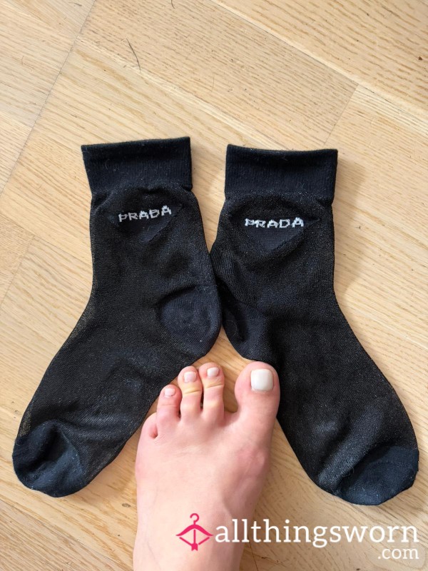 PRADA WORN NYLON SOCKS 💦 REAL SMELL • SWEAT • MY STORIES INSIDE 🖤