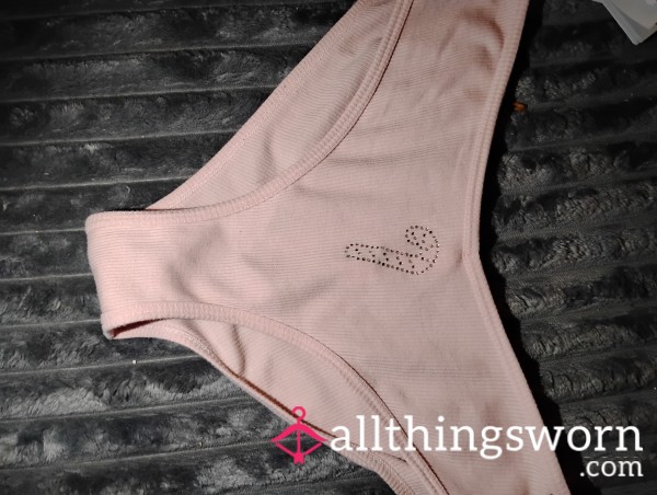 Pre-Loved Pink Panties With Candy Cane Sparkle