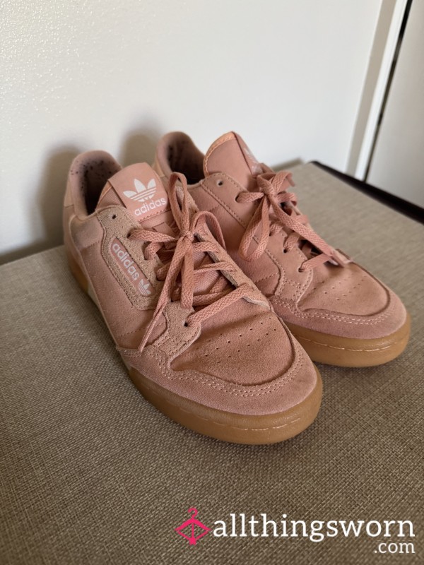 Pre-loved Soft Pink Adidas Continental 80s - Size 4.5