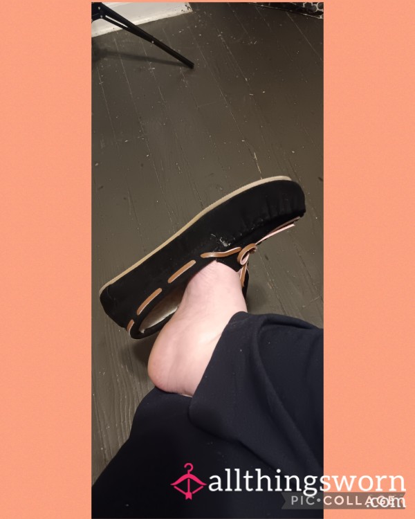 Pre-Made Foot Content: Shoe Dangling In My Moccasin Slippers