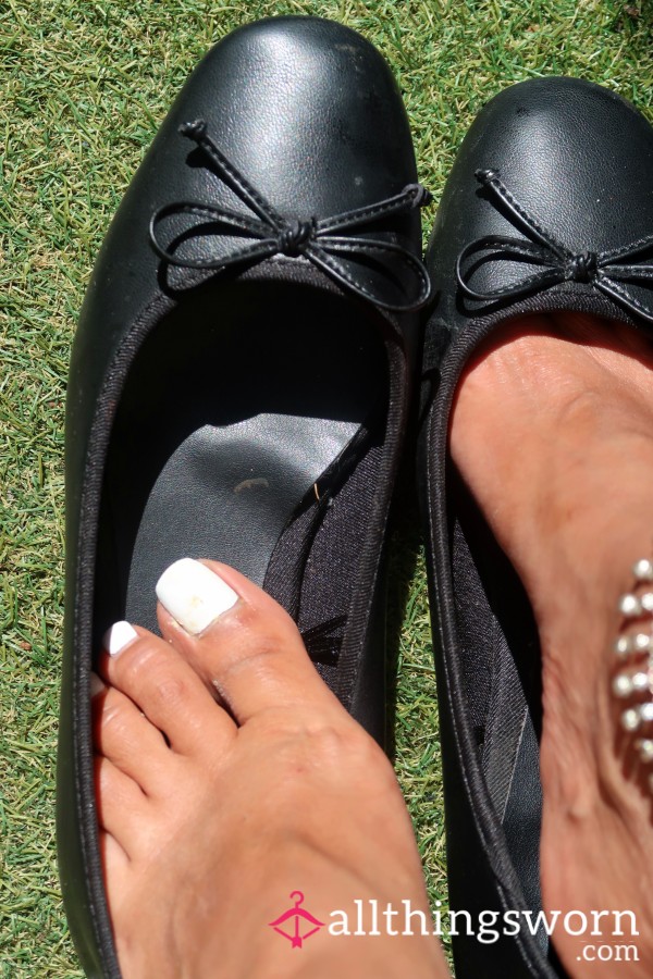 Pre-Order Worn Ballet Flats – Deep Foot Scent – Used & Stinky – Goddess Tootsie® (1 Pair Only)
