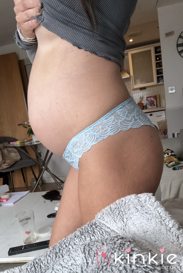 Pregnant Used Dirty Blue Thongs