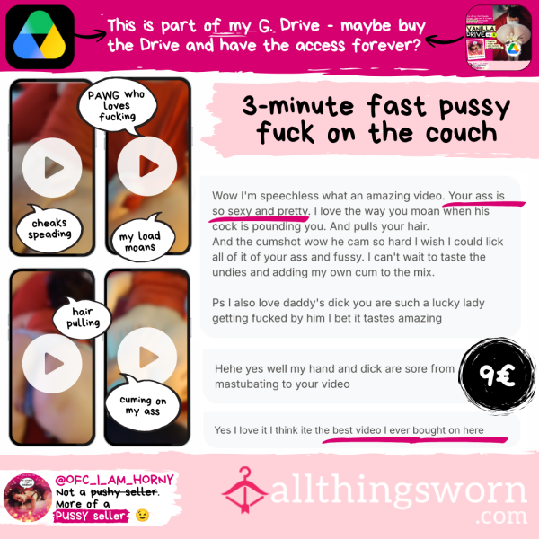 🎦 Premade Couch F**k + PAWG Penetration + Loud Moans + C*m On Anus + (3 Min.)