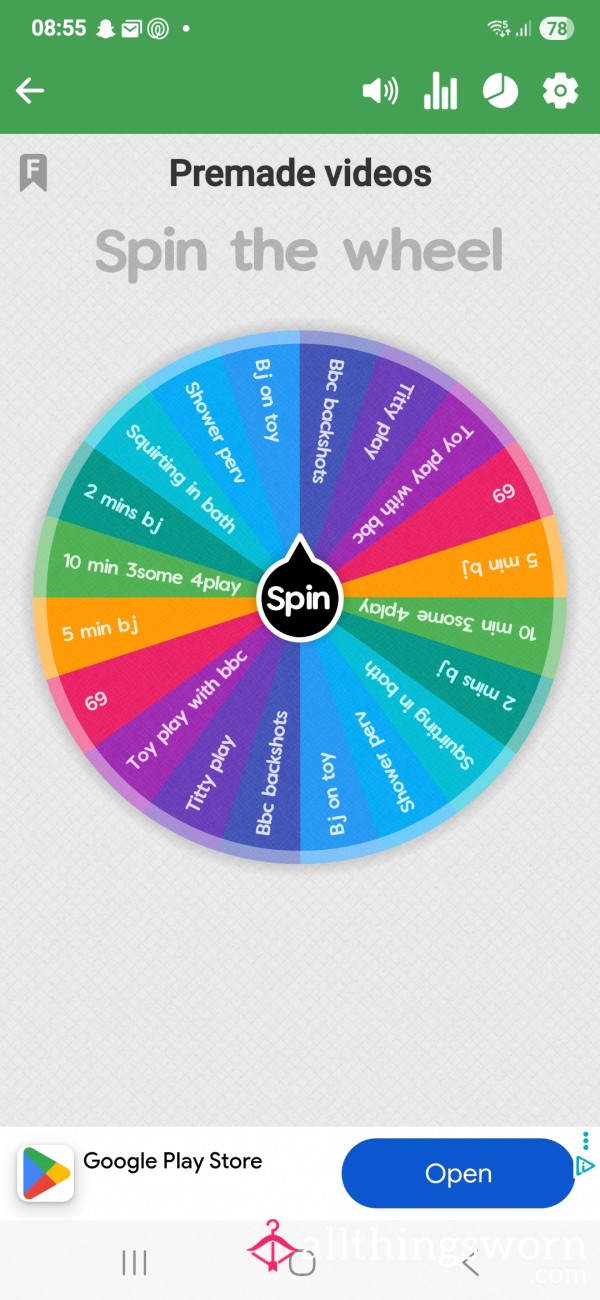 PREMADE VIDEO- Spin The Wheel