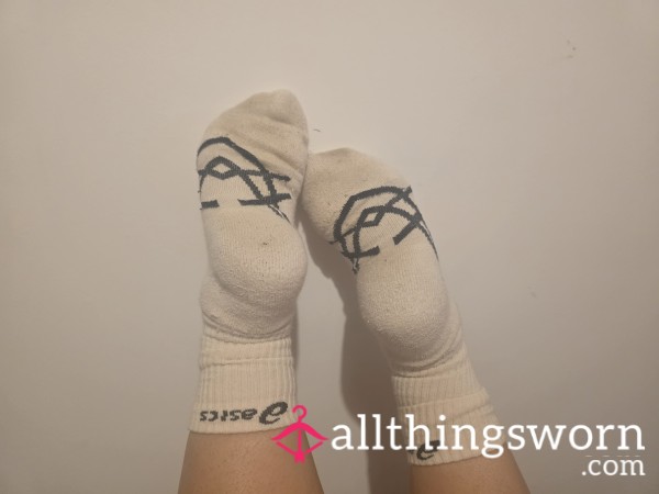 Sweaty Premium 2-Day Gym Worn Cream Asics Socks (UK Size 5)