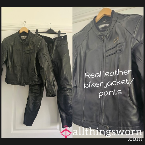 Premium Real Leather Biker Suit – £95 (No Separation) 🏍⚡️🖤