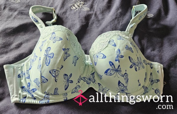 Pretty Blue Bu*terfly Bra