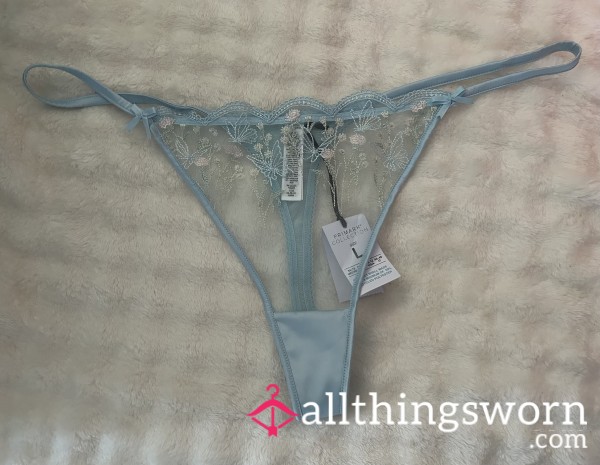 Pretty Blue Lace Thong 🦋