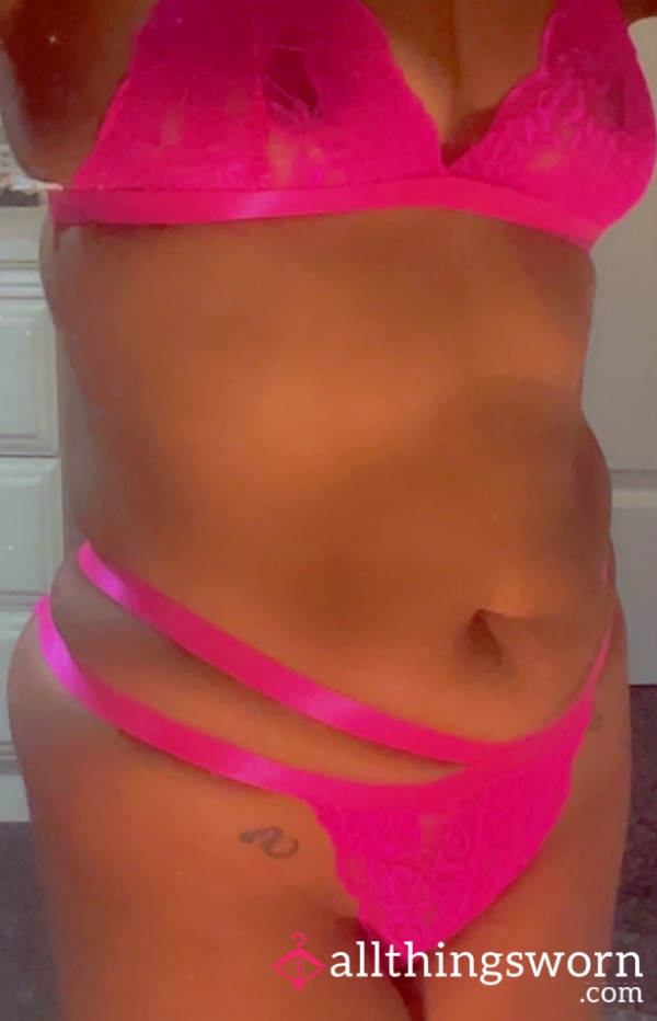 Pretty In Pink 😉🫶🏽hot Pink Lingerie Set For A Special Someone <3