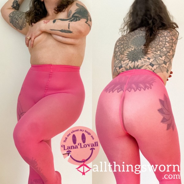 Pretty In Pink - Perfect For The Sissies - Bright Snag Pantyhose Tights (Size G / XL-XXL)