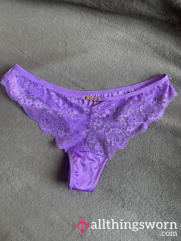 💟 PRETTY IN PURPLE JUICY COUTURE LACEY SILKY THONG💜