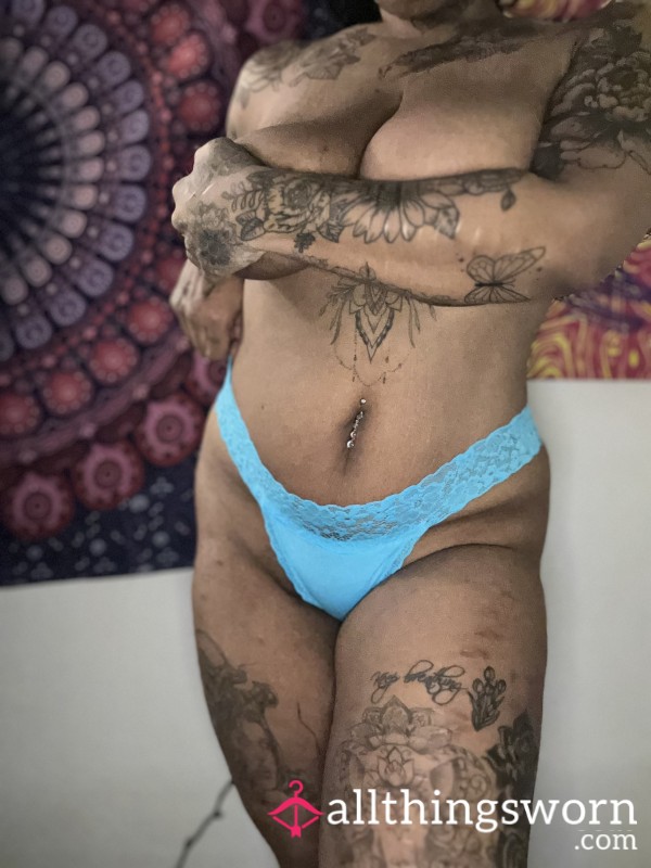 Pretty Lace Blue Thong #2 - Ready For Wear