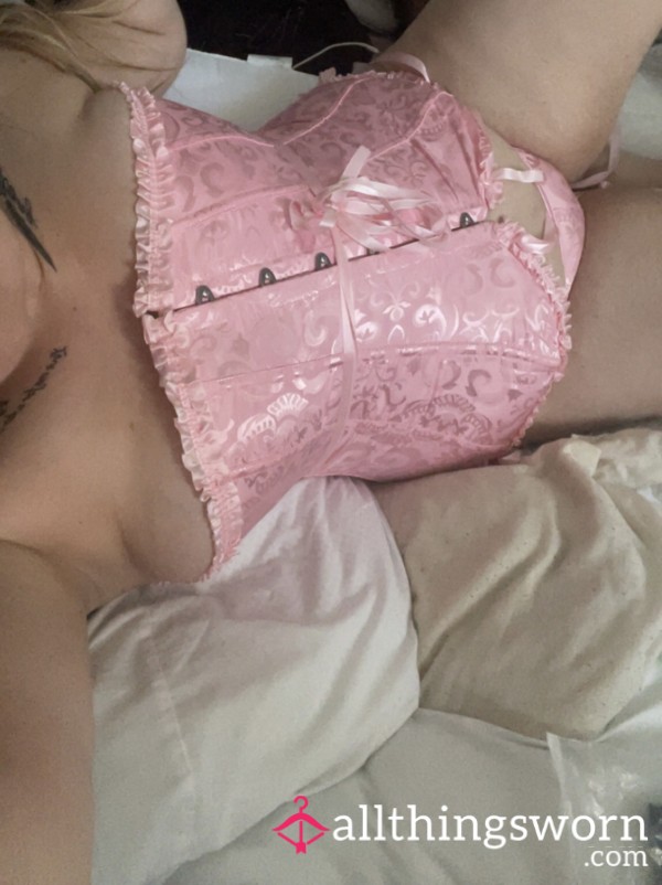 Lace Pretty Pink Corset And Panties
