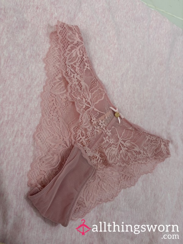 Pretty Pink Lace Design Boux Avenue Panties With Little Bow