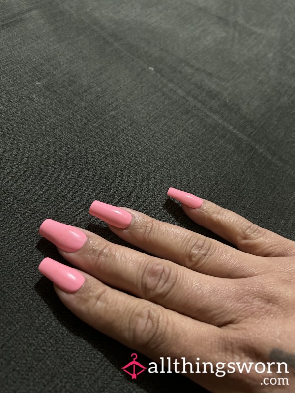 Pretty Pink Press On Full Cover Tips