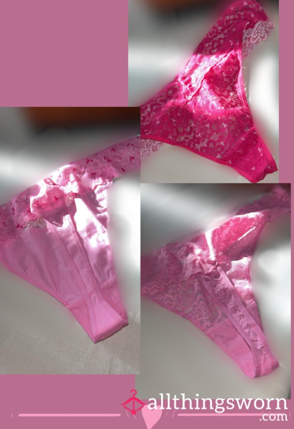 💗 Pretty In Pink – Worn Thong Set (Size 20) 💗