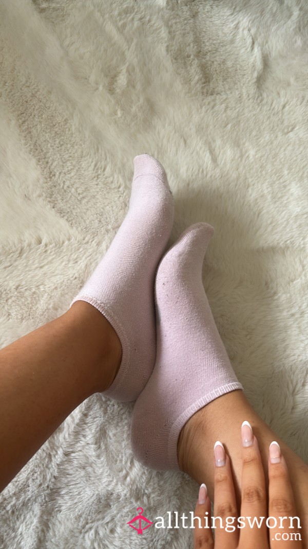 Pretty Pink Trainer Socks - Worn To Order