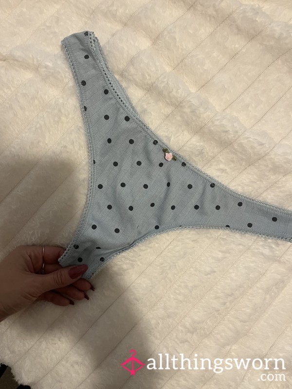 Pretty Polka Dot Cotton Thong 🖤