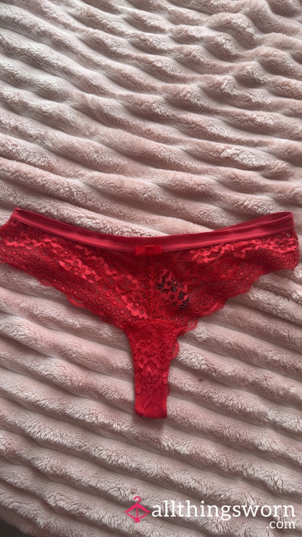 Pretty Red Thongs From A Chocolate Beauty